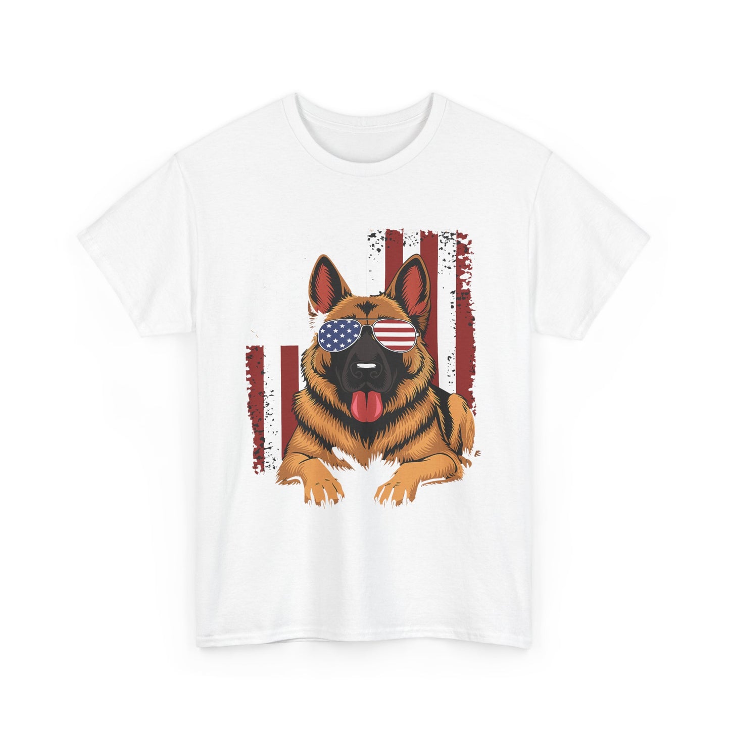 Patriotic German Shepherd Cotton T-Shirt | Tee