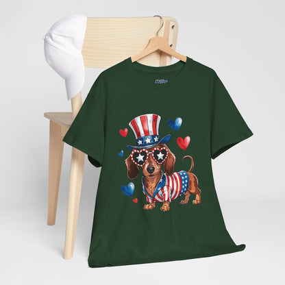 Patriotic Dachshund Unisex T-Shirt | Dog Lover Gift, July 4th Celebration