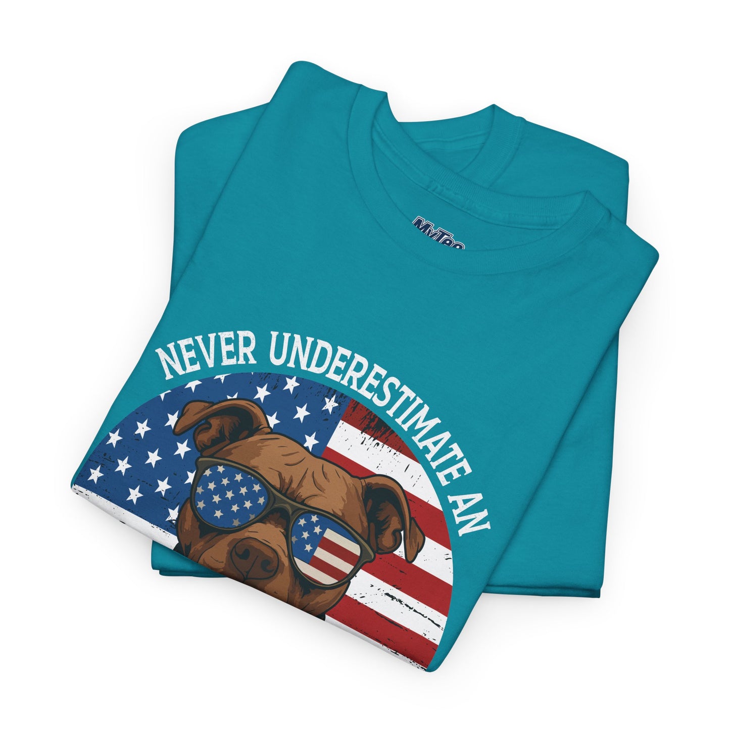Never Underestimate An Old Man With A Pitbull T-Shirt | Gift For Dog Father