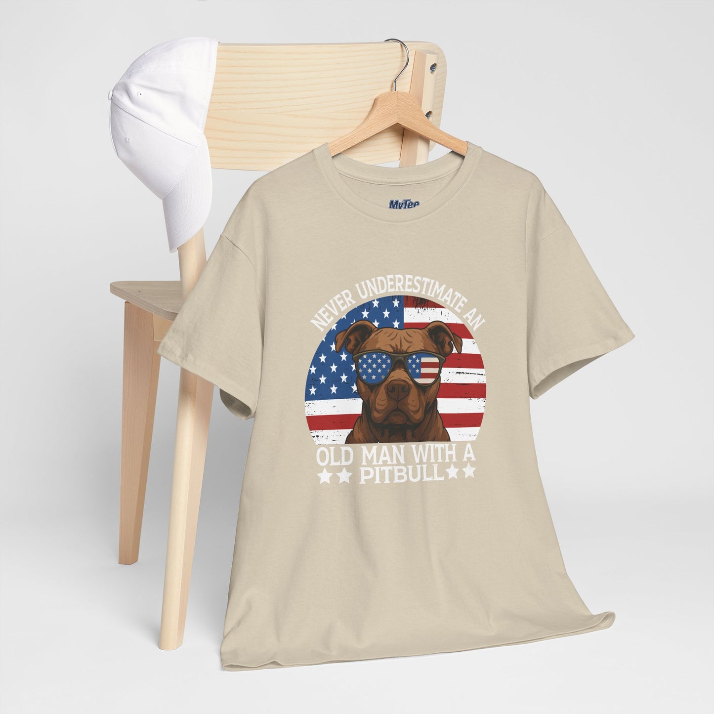 Never Underestimate An Old Man With A Pitbull T-Shirt | Gift For Dog Father