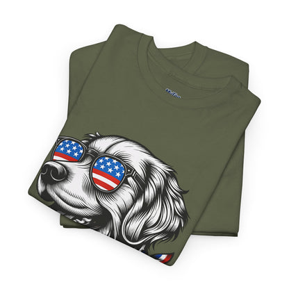 Patriotic Golden Retriever With Sunglasses Unisex T-Shirt
