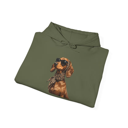 Cool Dachshund Dog Sunglasses Unisex Hoodie |  Dog Lover Gift, Pet-Themed Fashion