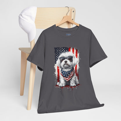 Patriotic Havanese Unisex Cotton T-Shirt