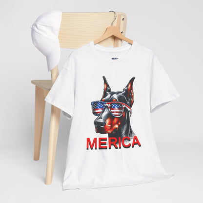 Patriotic Doberman With Sunglasses Unisex T-Shirt