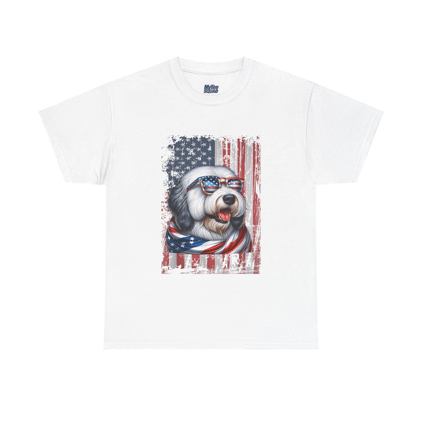 Patriotic Old English Sheepdog With Sunglasses Unisec T-Shirt