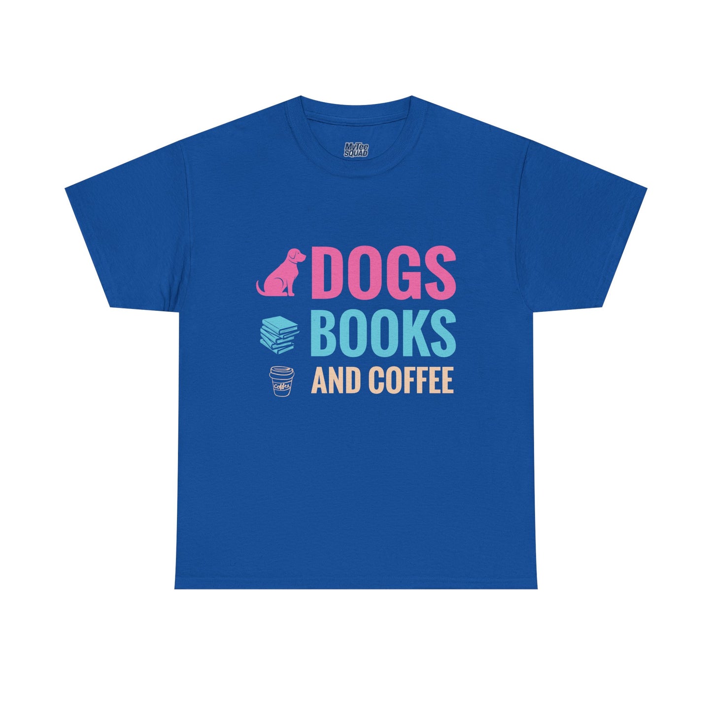 Dogs, Books, And Coffee Unisex Cotton T-Shirt | Dog Lover