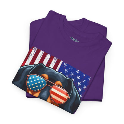 Patriotic Dachshund Dog Flag Shades Unisex T-Shirt