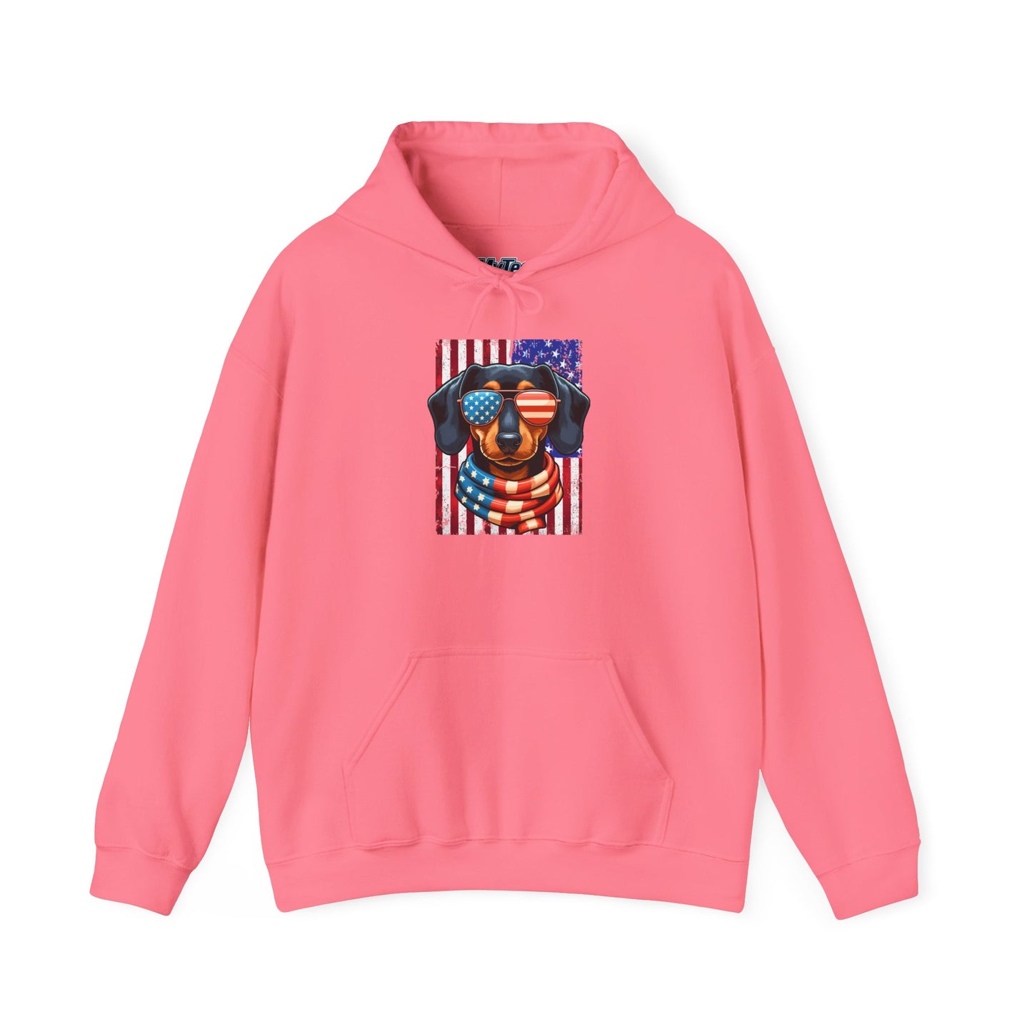 Patriotic Dachshund Dog Flag Shades Unisex Hoodie
