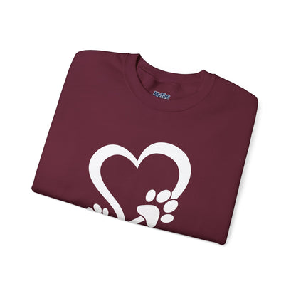 Pawprints On My Heart – Cozy Minimalist Dog Lover Sweatshirt