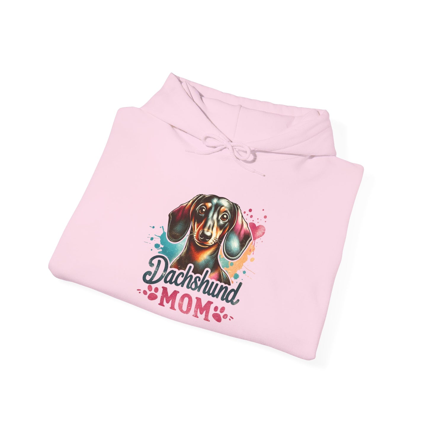 Funky Dachshund Mom Hoodie – Bright Graphic Dog Tee