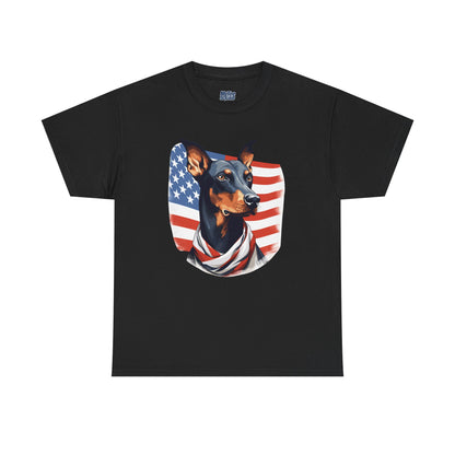 Patriotic Doberman Pinscher Unisex T-Shirt
