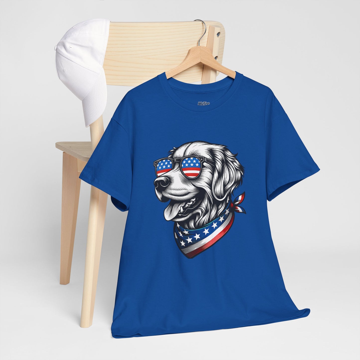 Patriotic Golden Retriever With Sunglasses Unisex T-Shirt