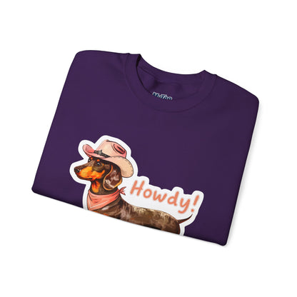 Dachshund Howdy Unisex Sweatshirt – Cozy Western Pup Pullover