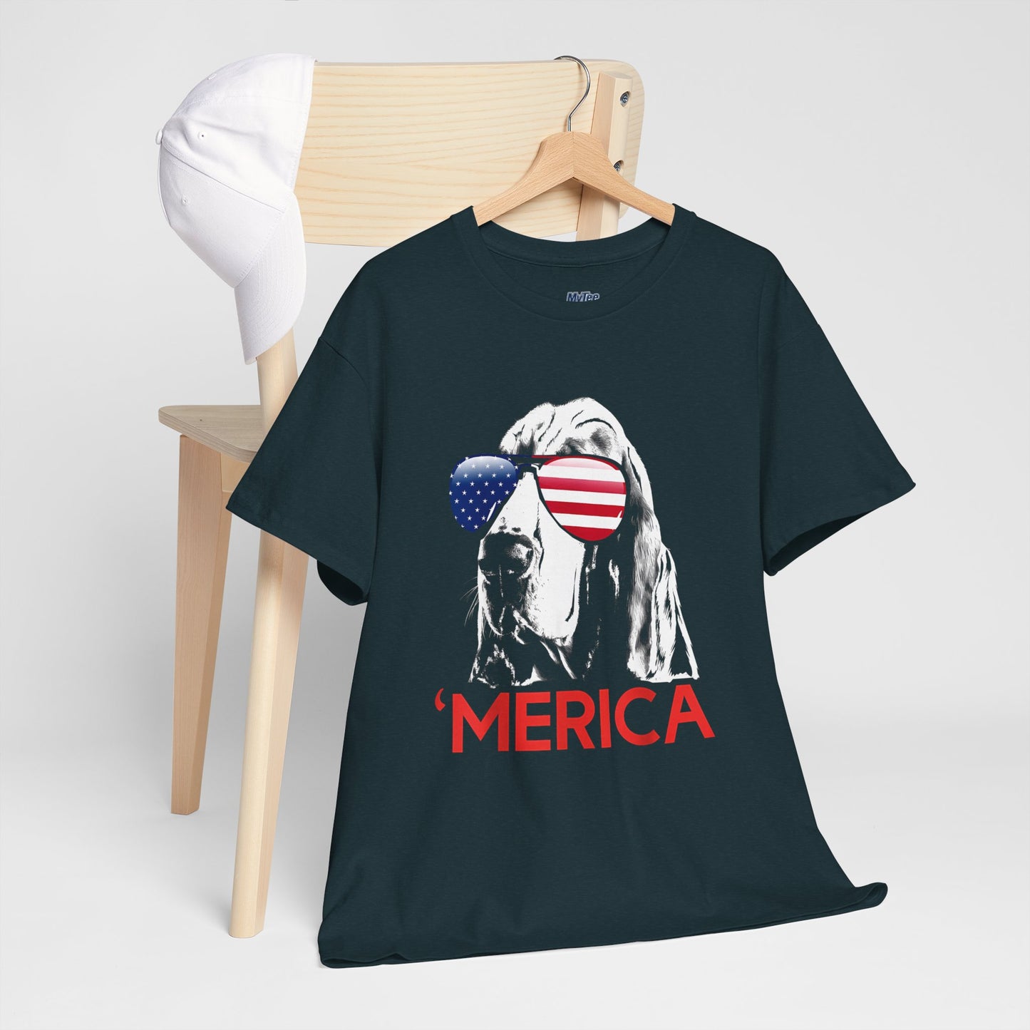 Patriotic Basset Hound With Sunglasses Unisex T-Shirt