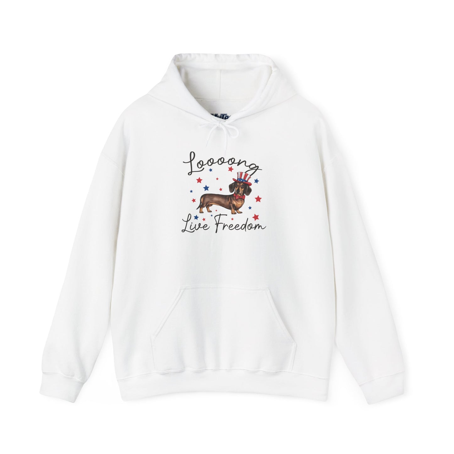 Patriotic Dachshund Loooong Live Freedom Unisex Hoodie