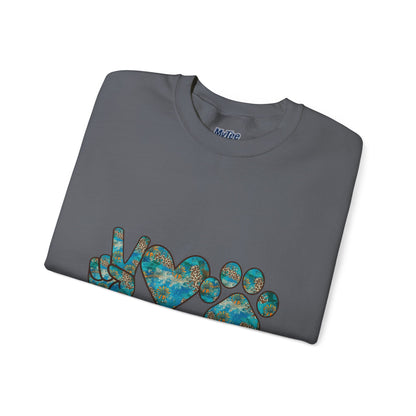 Peace Love Rescue Sweatshirt | Heavy Blend Crewneck for Animal Rescuers