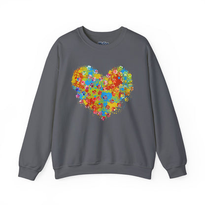 Colorful Heart Graphic Cozy Sweatshirt | Comfortable Winter Apparel