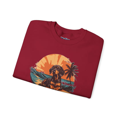 Dachshund Beach Bum Unisex Sweatshirt – Cozy Coastal Dog Graphic
