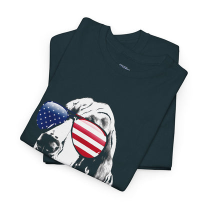 Patriotic Basset Hound With Sunglasses Unisex T-Shirt