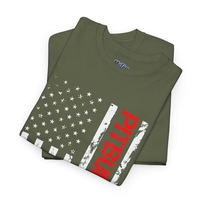 Patriotic Pitbull Dad Heavy Cotton T-Shirt | Father's Day Gift
