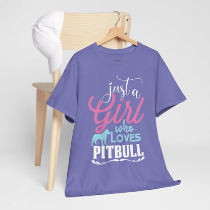 Just a Girl Who Loves Pitbulls T-Shirt – Cute Dog Lover Tee
