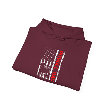 Patriotic Pitbull Dad Hoodie - Gift for Father's Day