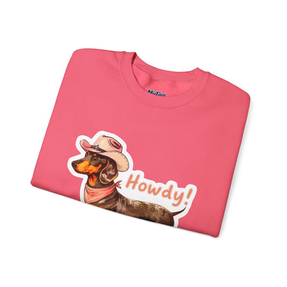 Dachshund Howdy Unisex Sweatshirt – Cozy Western Pup Pullover
