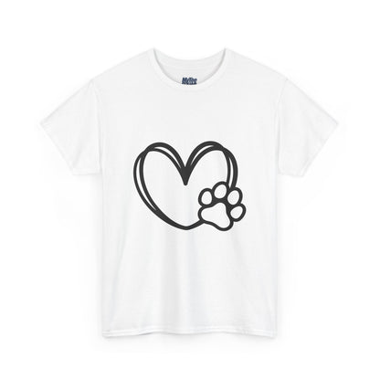 Simple Paw Heart Unisex T-Shirt – For Dog Lovers