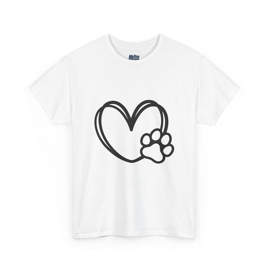 Simple Paw Heart Unisex T-Shirt – For Dog Lovers