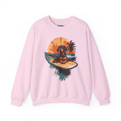 Dachshund Beach Bum Unisex Sweatshirt – Cozy Coastal Dog Graphic