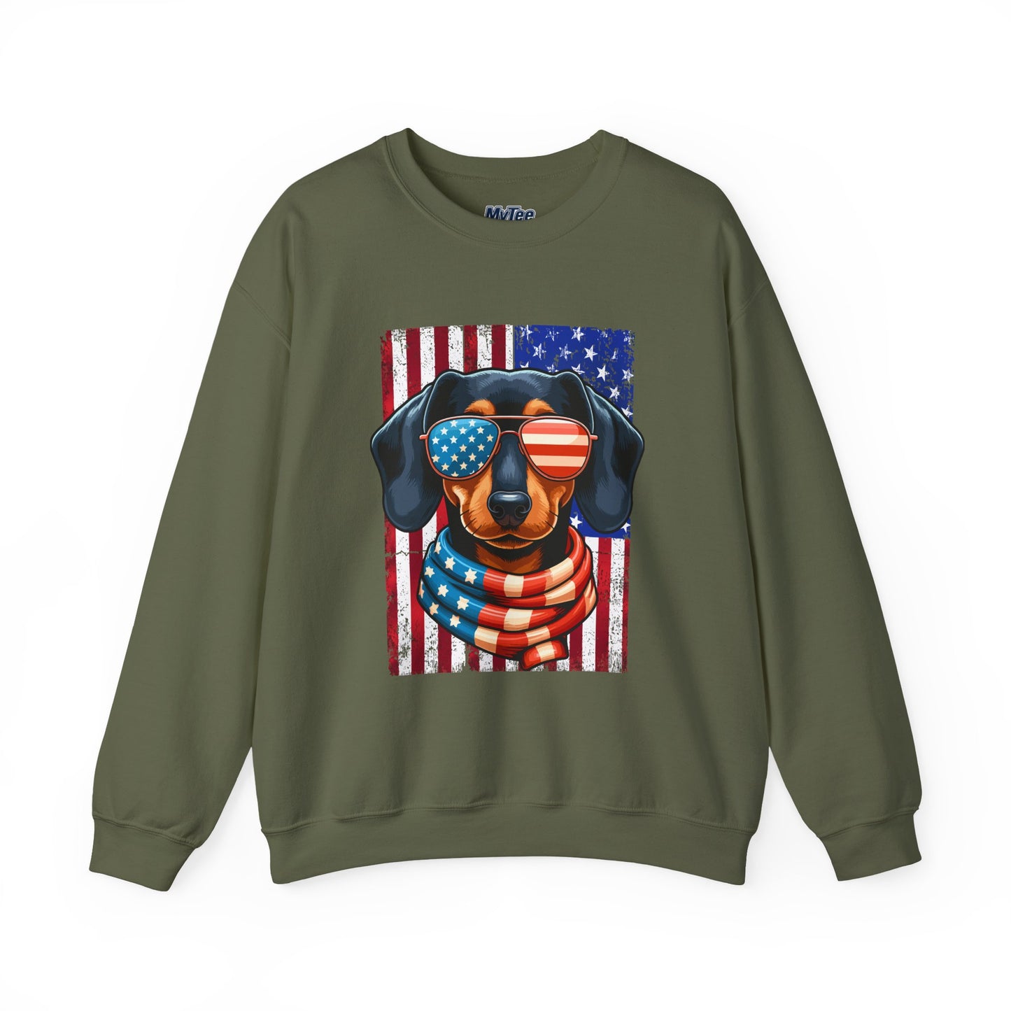Patriotic Dachshund Flag Shades Unisex Sweatshirt