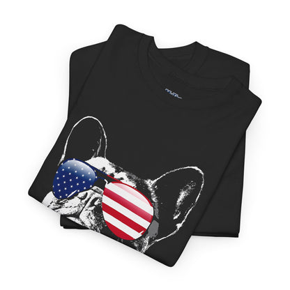 Patriotic French Bulldog With Sunglasses Unisex T-Shirt