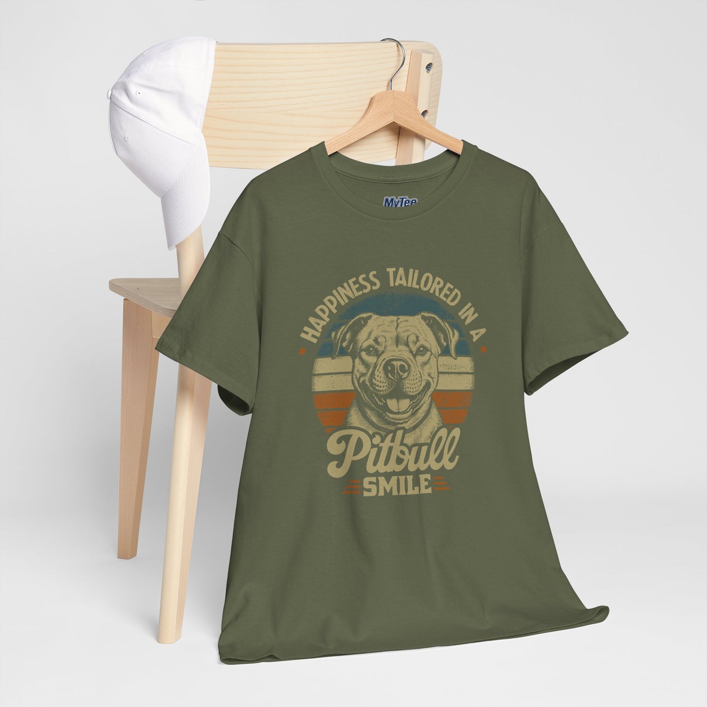 Happiness Tailored In A Pitbull Smile Unisex Tee | Animal Rescue Support Tee