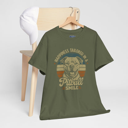 Happiness Tailored In A Pitbull Smile Unisex Tee | Animal Rescue Support Tee