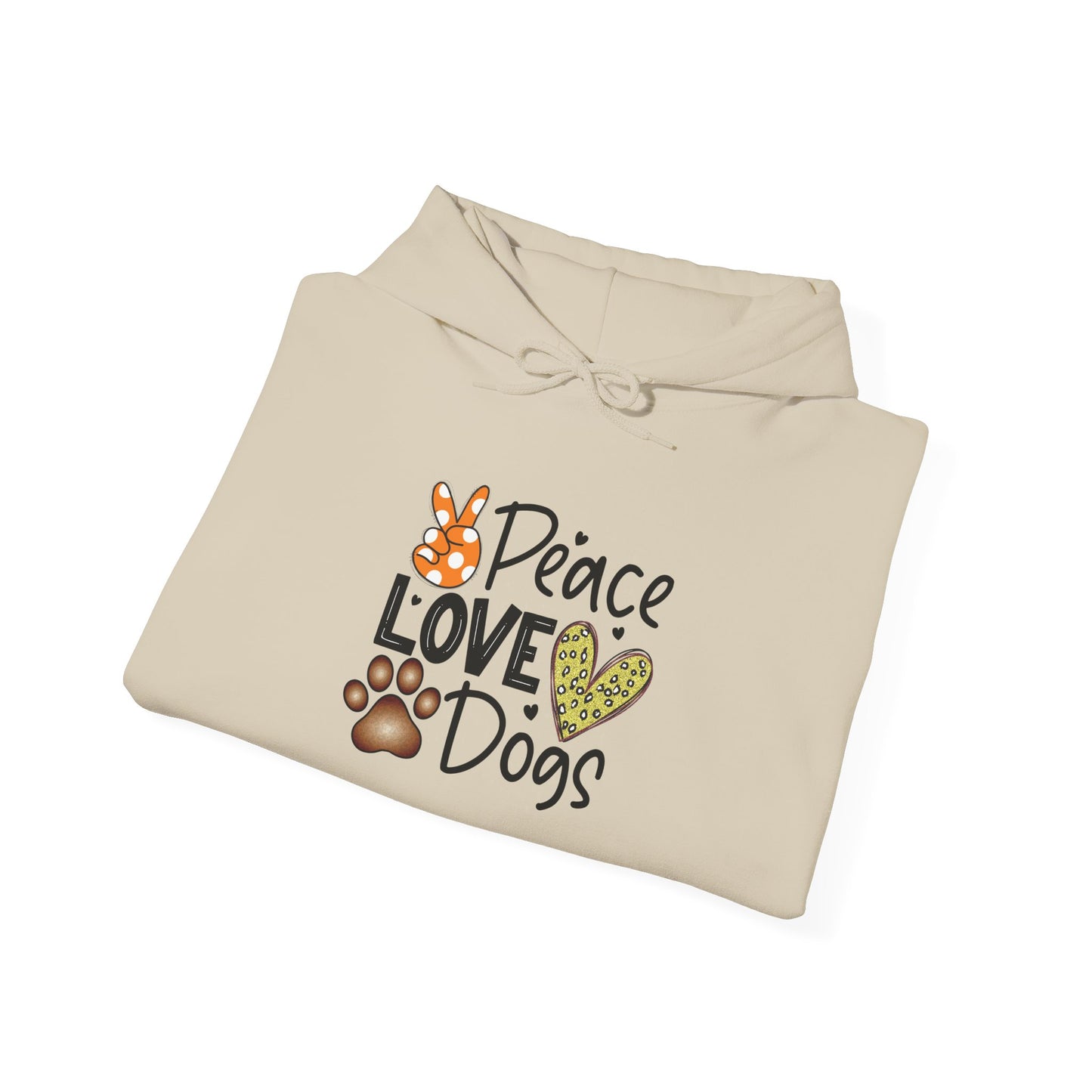 Peace Love Dogs Hoodie - Animal Enthusiasts, Casual Wear, Everyday Comfort