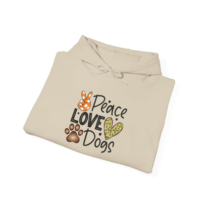Peace Love Dogs Hoodie - Animal Enthusiasts, Casual Wear, Everyday Comfort