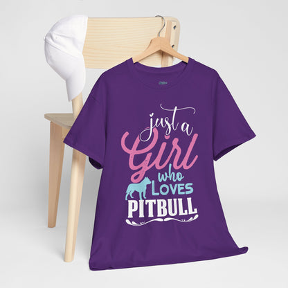 Just a Girl Who Loves Pitbulls T-Shirt – Cute Dog Lover Tee