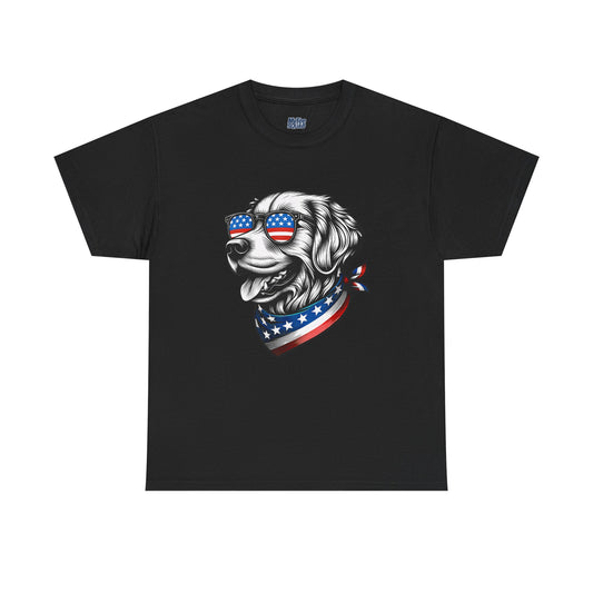 Patriotic Golden Retriever With Sunglasses Unisex T-Shirt