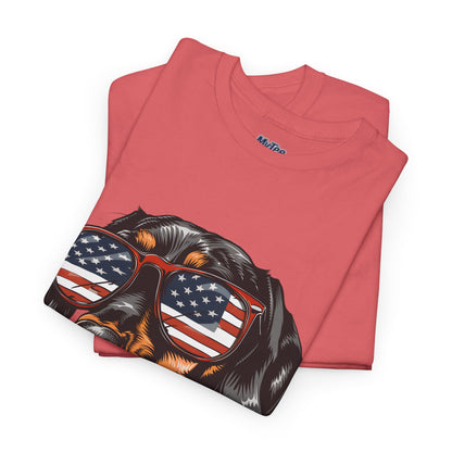 Patriotic Dachshund With Sunglasses Unisex T-Shirt
