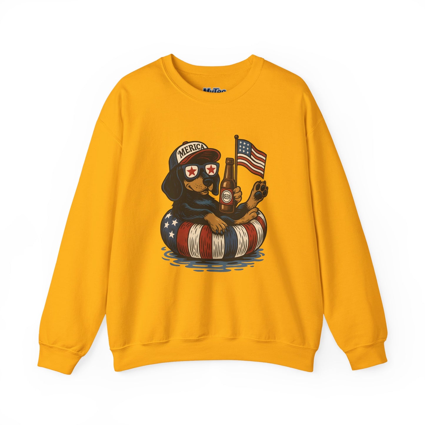 Patriotic Dachshund Dog Crewneck Unisex Sweatshirt - Perfect Gift for Dog Lovers, July 4th