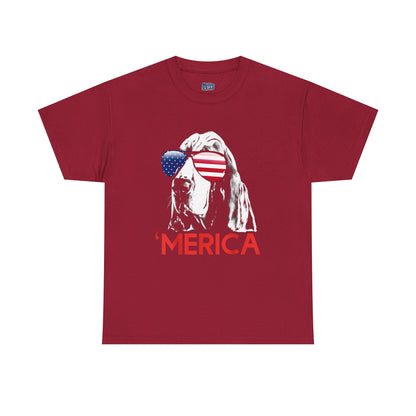 Patriotic Basset Hound With Sunglasses Unisex T-Shirt