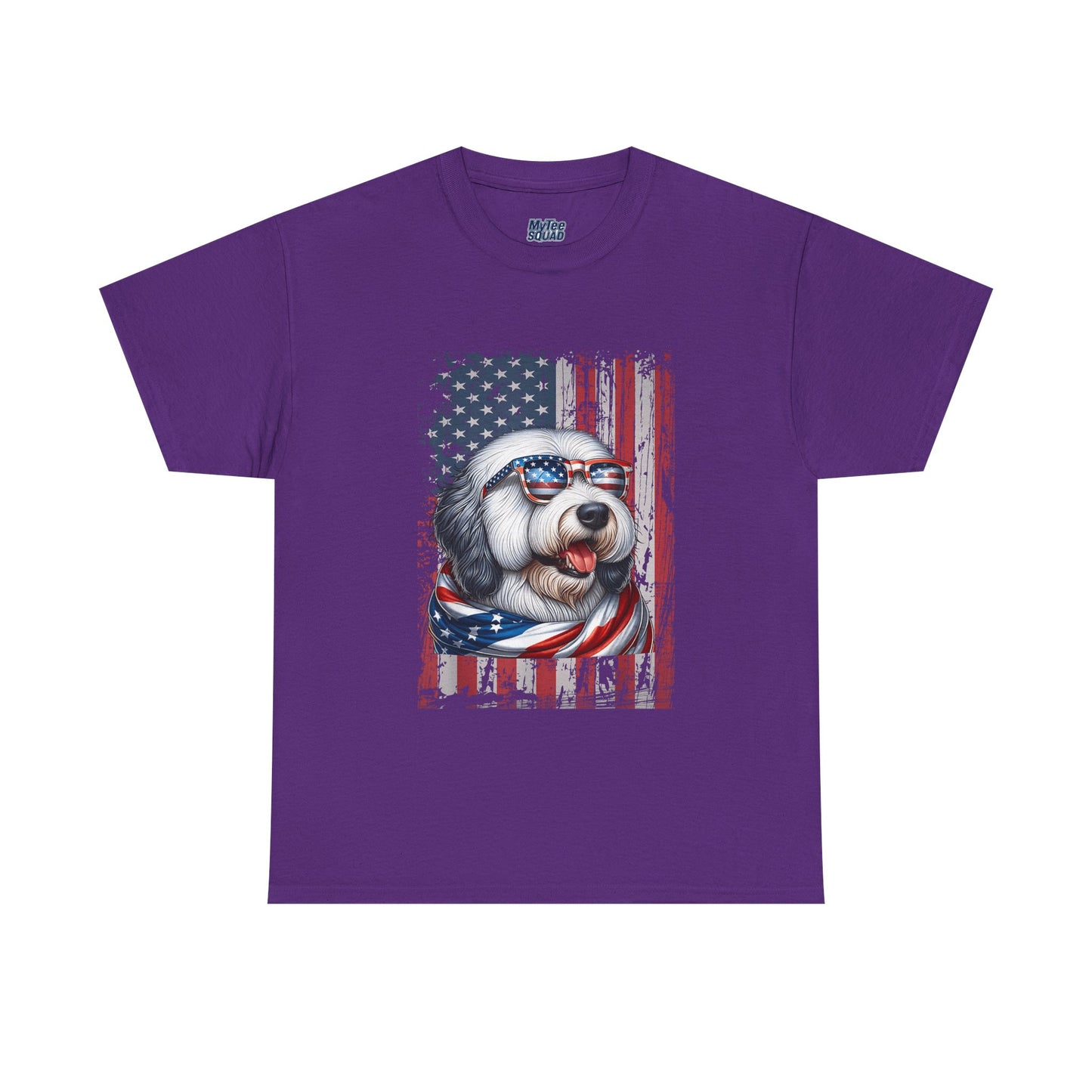Patriotic Old English Sheepdog With Sunglasses Unisec T-Shirt