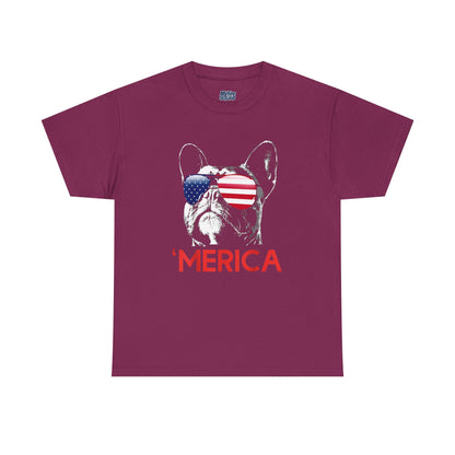 Patriotic French Bulldog With Sunglasses Unisex T-Shirt