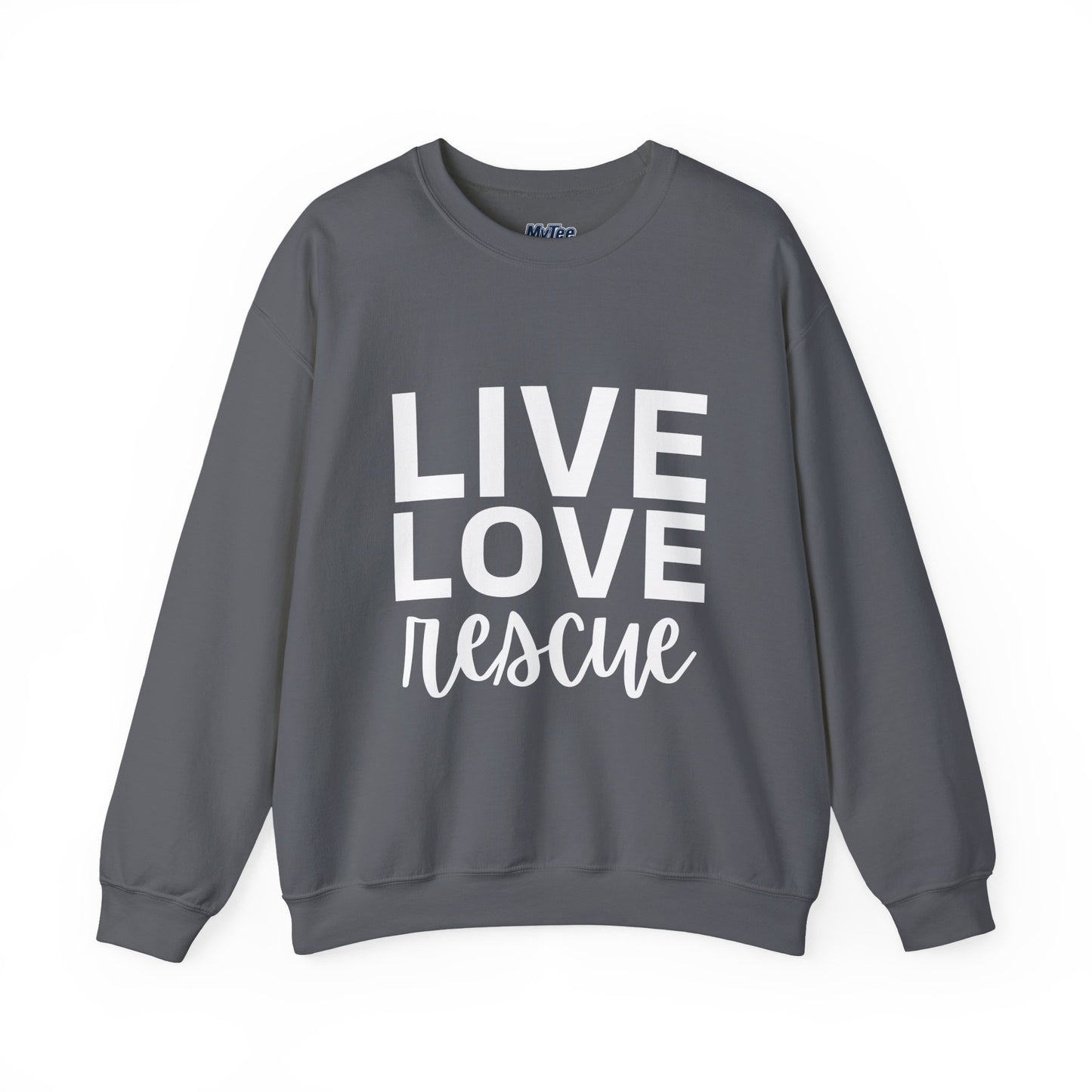 Live Love Rescue Sweatshirt - Unisex Cozy Crewneck, Pet Lover Gift