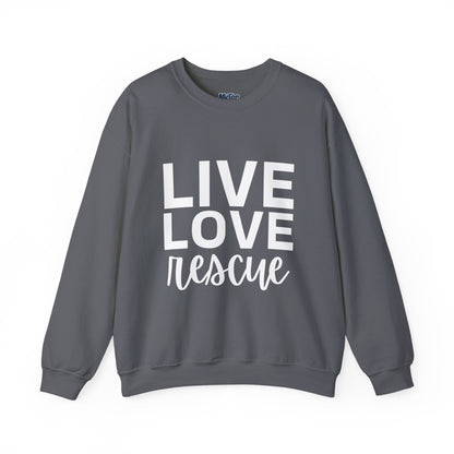 Live Love Rescue Sweatshirt - Unisex Cozy Crewneck, Pet Lover Gift