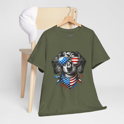 Patriotic Dachshund with Sunglasses Unisex T-Shirt