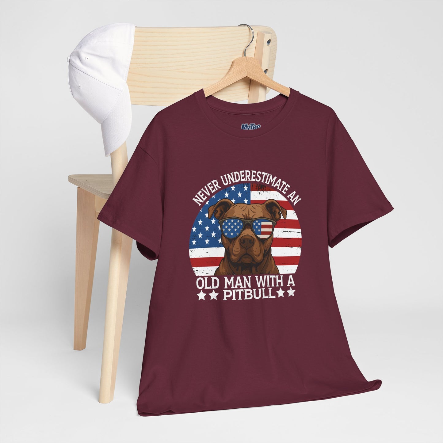 Never Underestimate An Old Man With A Pitbull T-Shirt | Gift For Dog Father