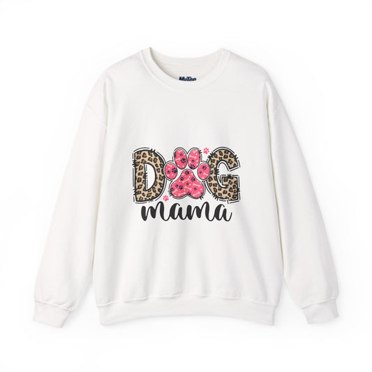 Dog Mama Leopard Print Crewneck Sweatshirt