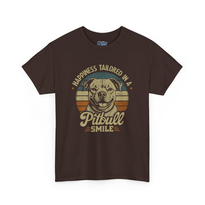 Happiness Tailored In A Pitbull Smile Unisex Tee | Animal Rescue Support Tee