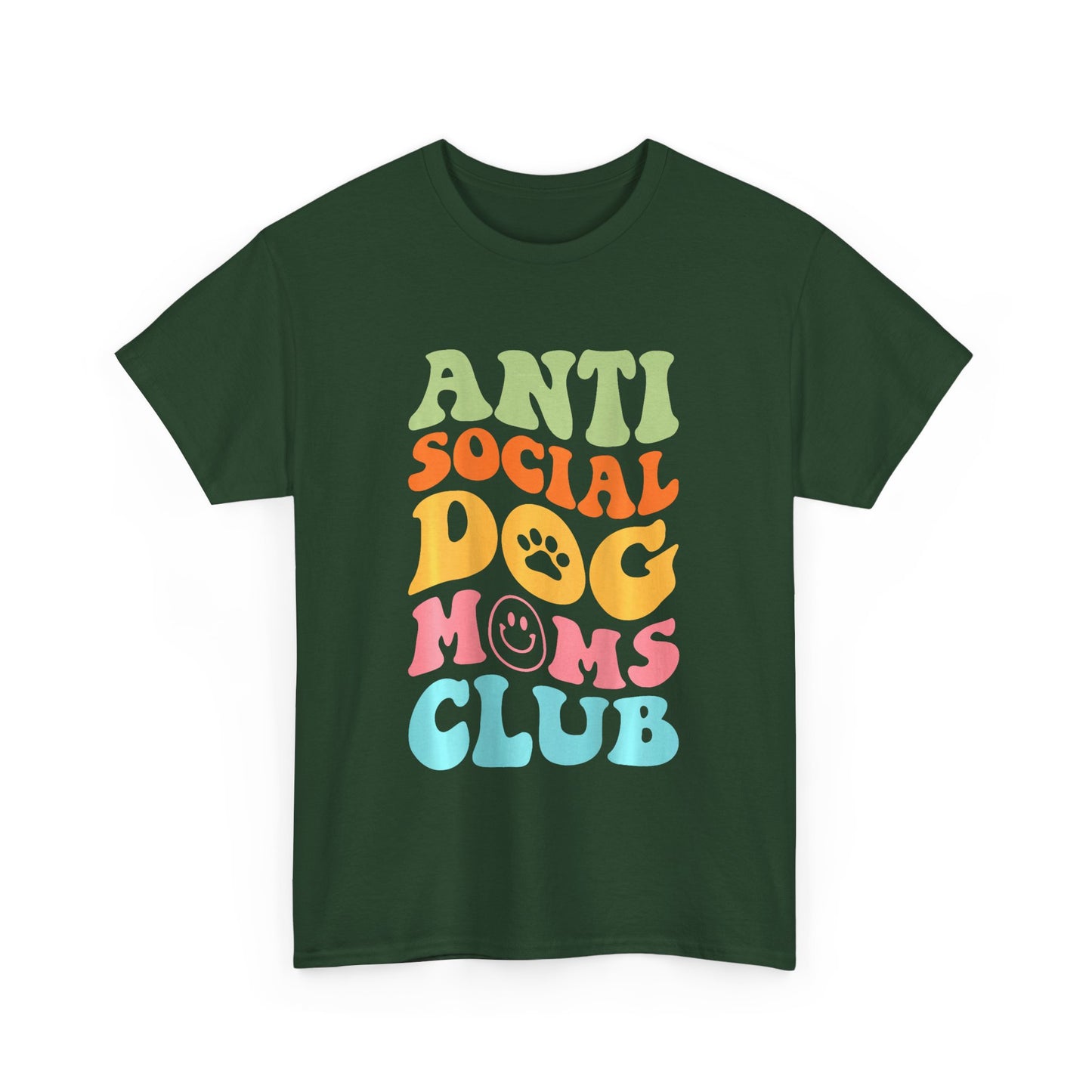 Anti Social Dog Moms Club Cotton T-Shirt - Fun & Comfy Pet Lover Tee